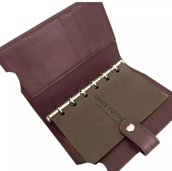 $119 Authentic Louis Vuitton Monogram Mat Agenda PM Notebook Cover Maroon FIRM - Picture 5 of 16